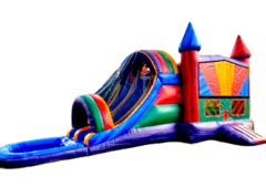 Marble Bounce House With Double Water Slide 