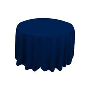 120 Inch Navy Polyester Round Tablecloth