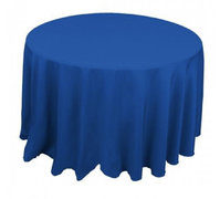120 Inch Royal Blue Polyester Round Table Cloth 