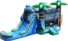 Tropical Bounce House with Waterslide