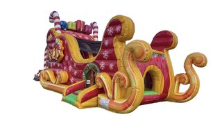 XL Santa Sleigh Bounce House With Slide 