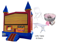 Castle Bounce House with 6ft Table, 6 Chairs, & Cotton Candy Machine