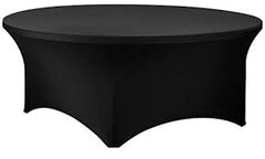 72 INCH BLACK SPANDEX TABLE COVER