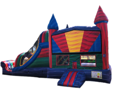 Dry Marble Bounce House With Double Slide