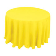 120 Inch Yellow Polyester Round Tablecloth