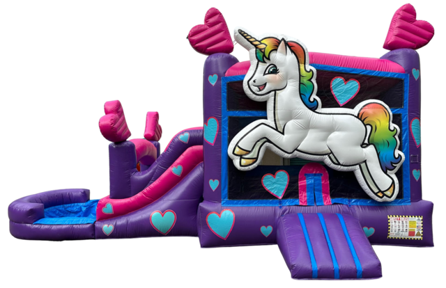 New Wet Unicorn Bounce House With Slide