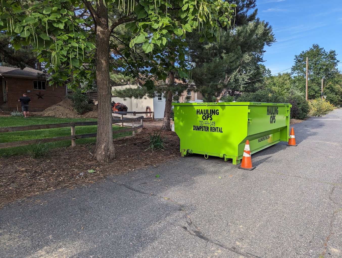 residential dumpsters at hauling ops