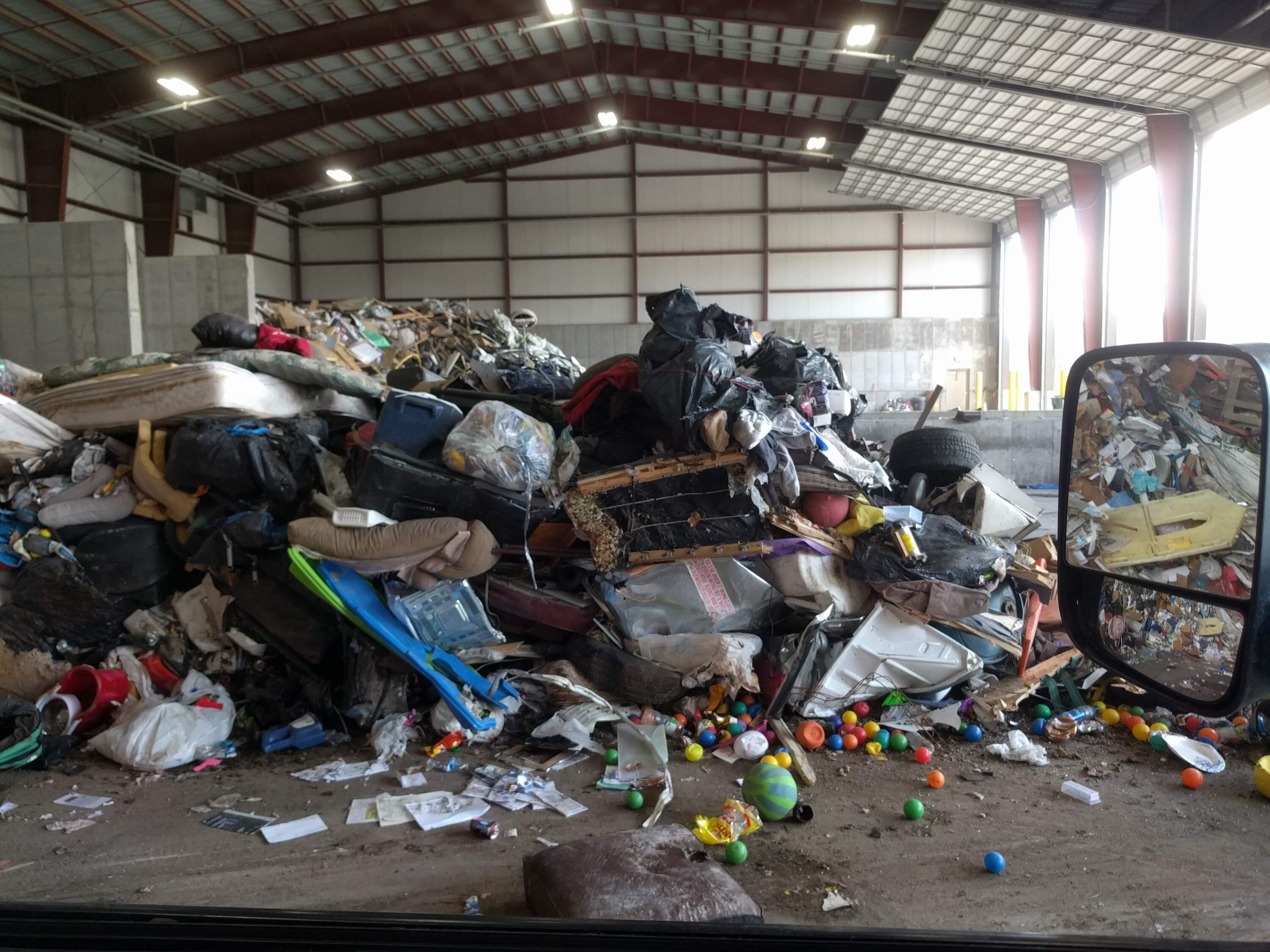 Photo of pile of trash at transfer station in Minnesota