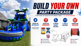 <span style='color: red;'>BUILD-YOUR-OWN<br></span>
<span style='color: black;'>WATERSLIDE PARTY PACKAGE</span>
