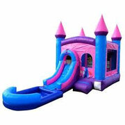 Modular Pink Castle Water Slide Bounce House Combo with Blower