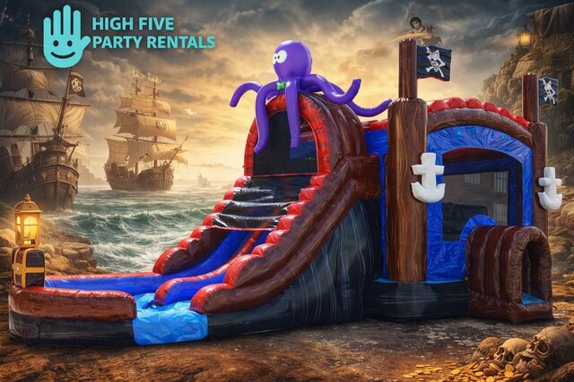 Pirate Cove 5 in 1 Combo Dual Lane Waterslide