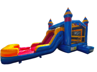 Sunset Marble Bounce House With Waterslide