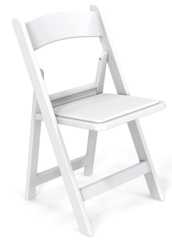 White Resin Chair - Lightly padded seat