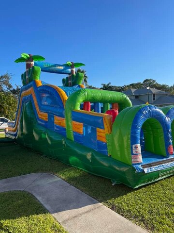 48 ft long Jungle Trek Obstacle Course with slide 