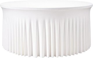 120' Round Spandex White Linens