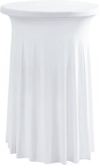 30' Cocktail Round White Stretch Linens