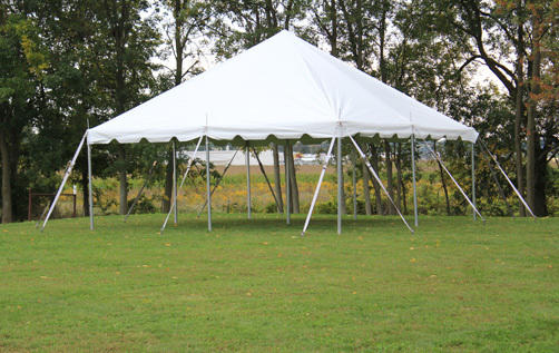 30x30 Pole Tent White