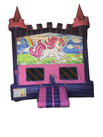 (Unicorn Banner) Pink Purple Castle 