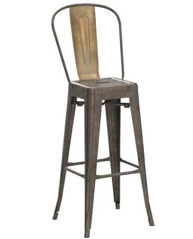 Metal Bar Stool with Back