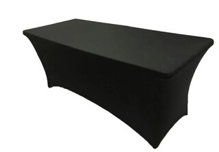 Spandex Black Linen for 8ft Rectangle table