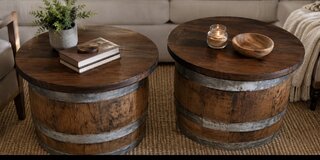 Whiskey Barrel Side Tables