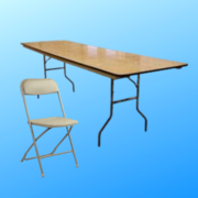 6 ft Table & 6 Tan Chairs Bundle 