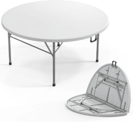 Foldable 5 foot Round Plastic Tables 