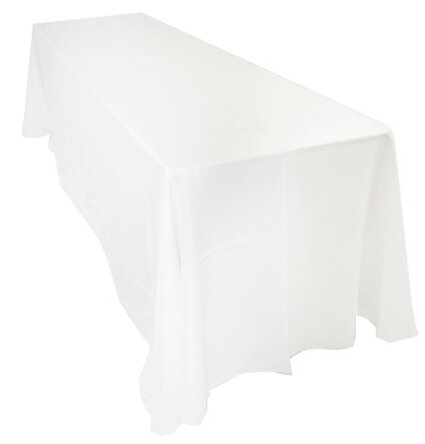 White Full Length 8ft Table Linens