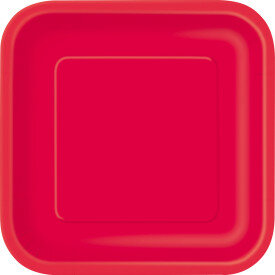 Ruby Red Square Plates- 7