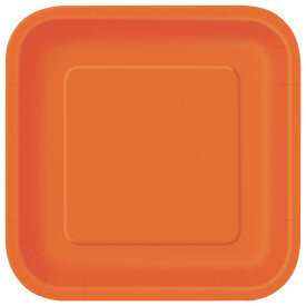 Pumpkin Orange Square Plates- 7