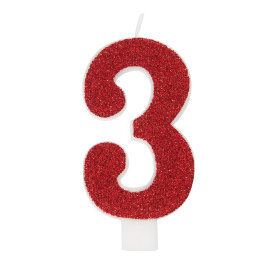 Glitter Candle- Number 3