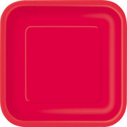 Ruby Red Square Plates- 7