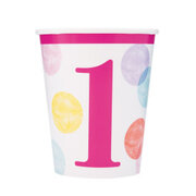 1st Birthday Pink Dots Cups