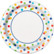 Rainbow Polka Dot Birthday Plates- 7