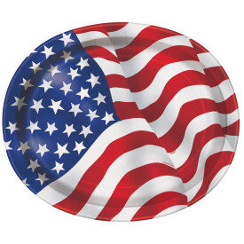 USA Flag Plates- Oval