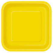Neon Yellow Square Plates- 9