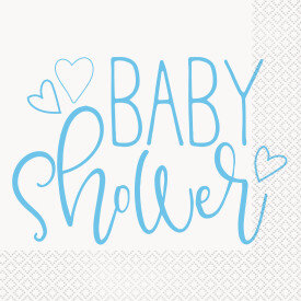 Blue Hearts Baby Shower Lunch Napkins