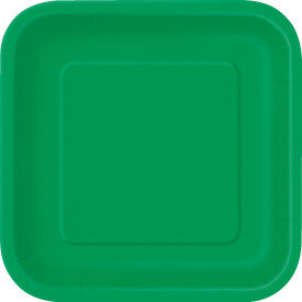 Emerald Green Square Plates- 9