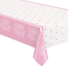Pink Hearts Baby Shower Tablecloth