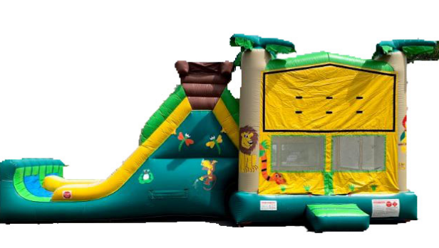 Rainforest Dual Water Slide and Bouncer Combo