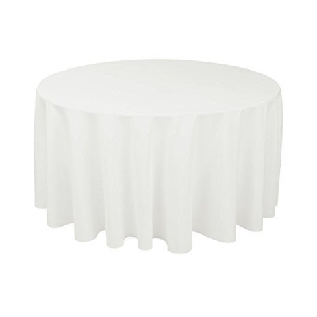 Linen Tablecloth: Solid White Round