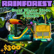 Rainforest Dual Water Slide and Bouncer Combo