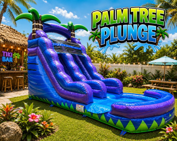 16 FT Palm Tree Plunge Water Slide