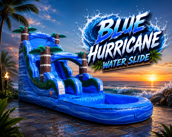 18 FT Blue Hurricane Water Slide