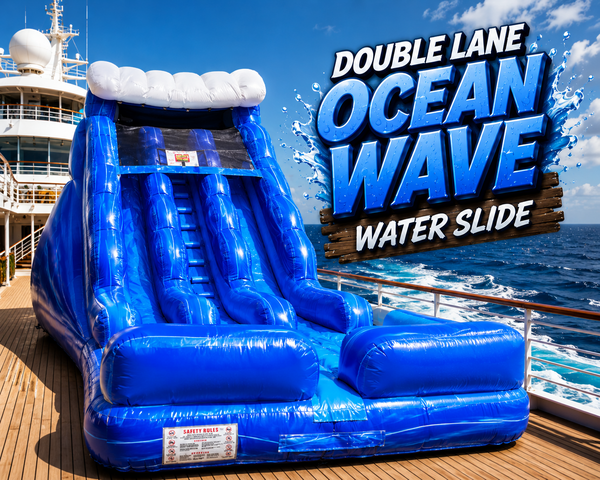 20 FT Double Lane Ocean Wave Water Slide