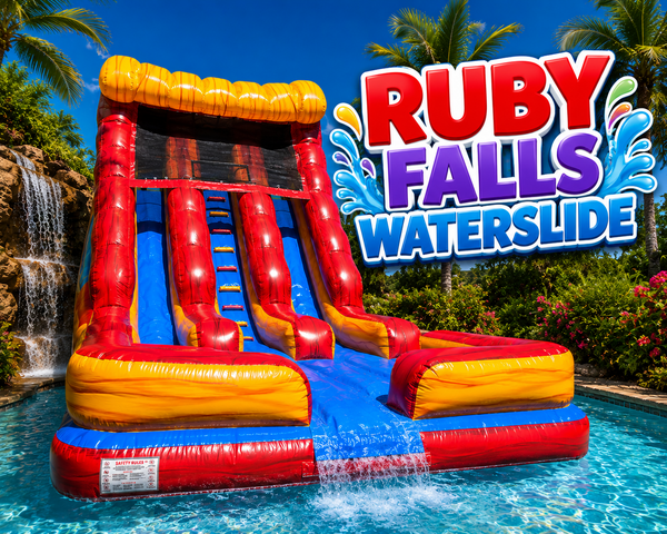 20 FT Double Lane Ruby Falls Waterslide