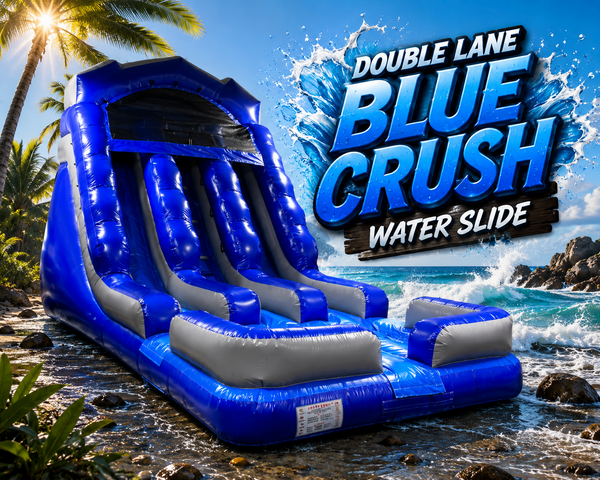 20FT Double Lane Blue Crush Water Slide
