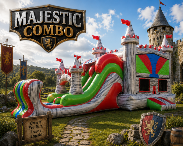 Majestic Bounce House Combo With Double Lane Slides 