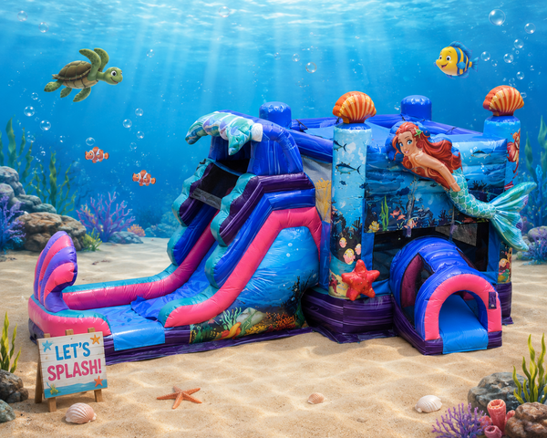 Mermaid Bounce House water Slide Combo
