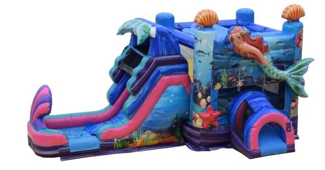 Mermaid Bounce House with Slide Dry Combo